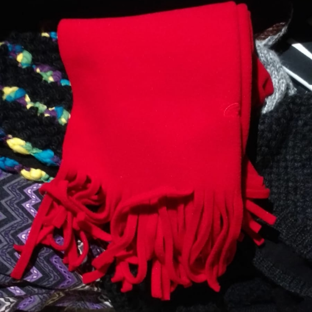 Red fleece scarf